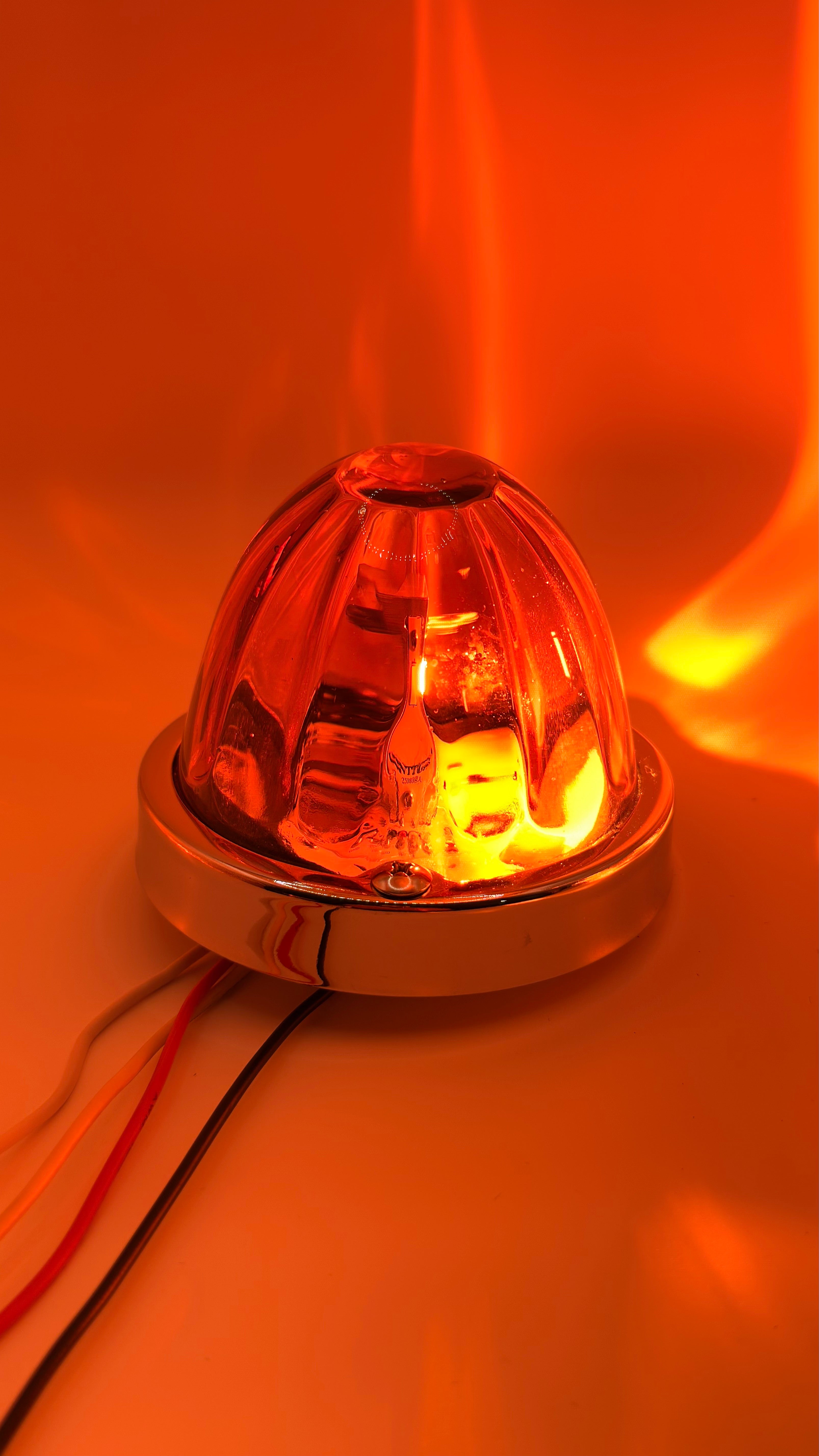 Amber Glass Rotating Watermelon LED