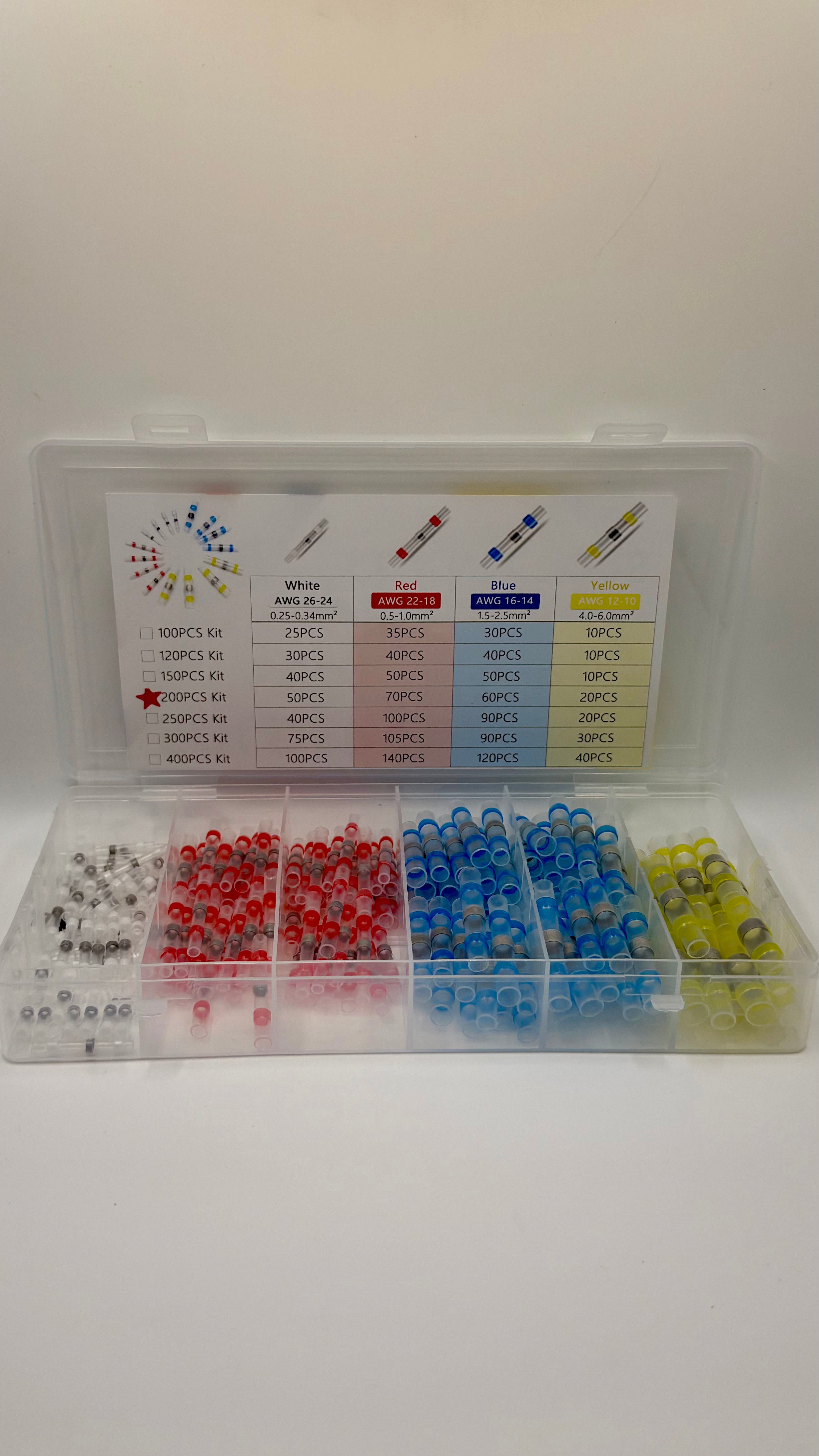 200pcs Solder Seal Wire Connectors Kit