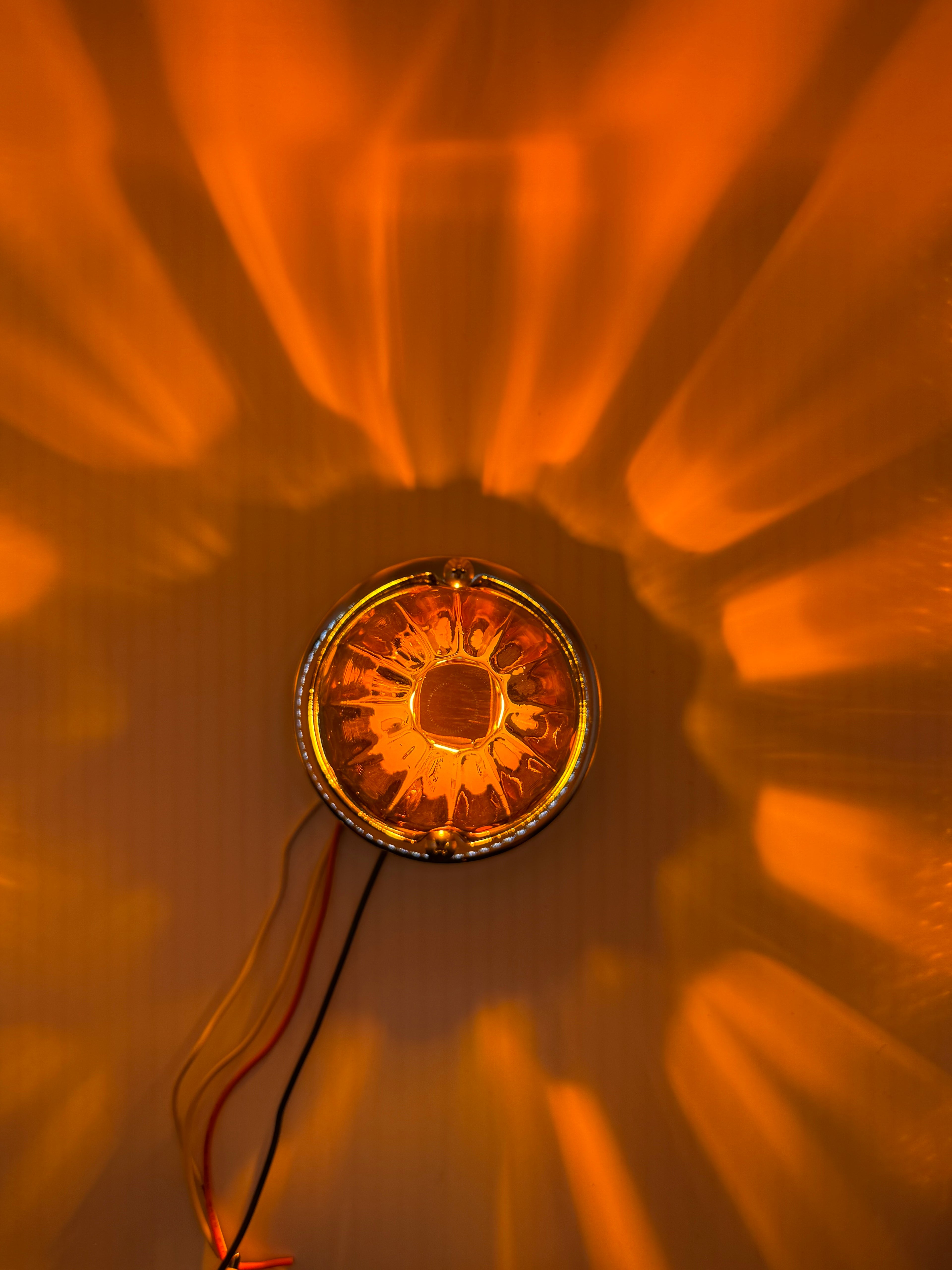 Amber Glass Rotating Watermelon LED