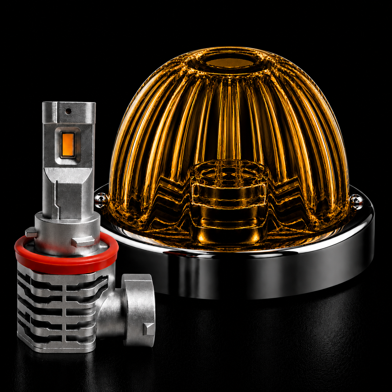 Glass Watermelon H11 24 watt SINGLE COLOUR (AMBER LENS)