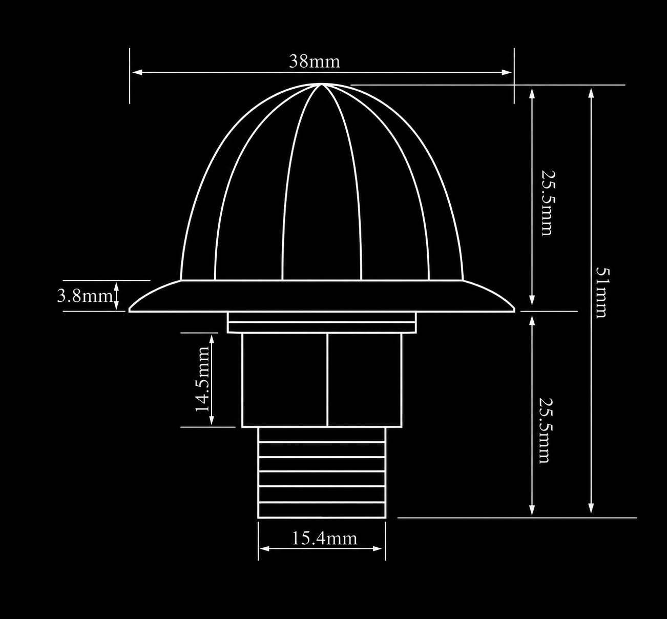 MINI WATERMELON TECH MEASURMENT DRAWING BLACK BACKGROUND 12 VOLT