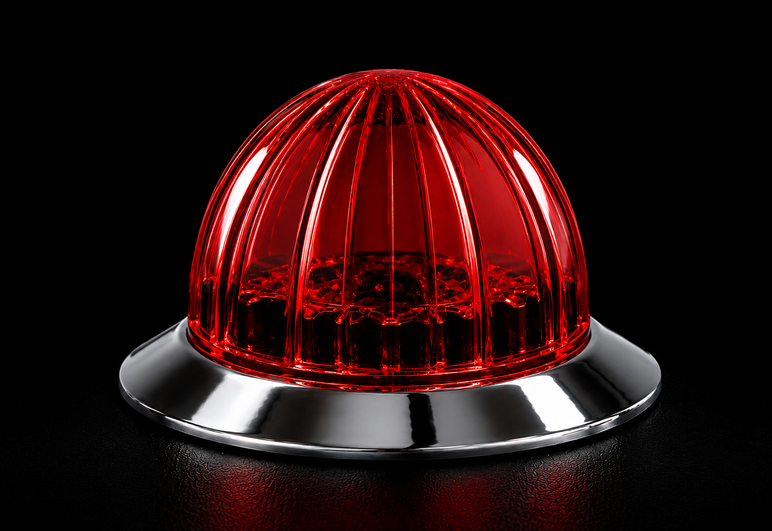 MINI WATERMELON RED LENS BLACK BACKGROUND 12 VOLT