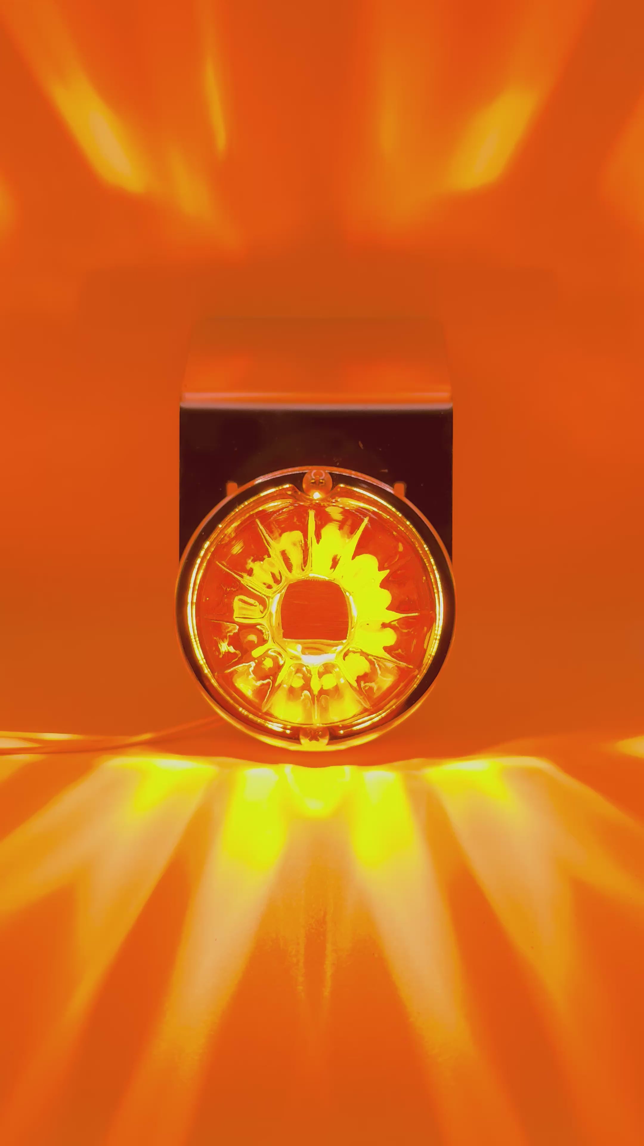 Amber Glass Rotating Watermelon LED
